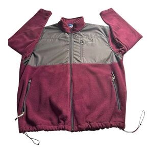 Fleece Zip Up ‎ Burgundy/Gray Jacket Size X-Large Youth